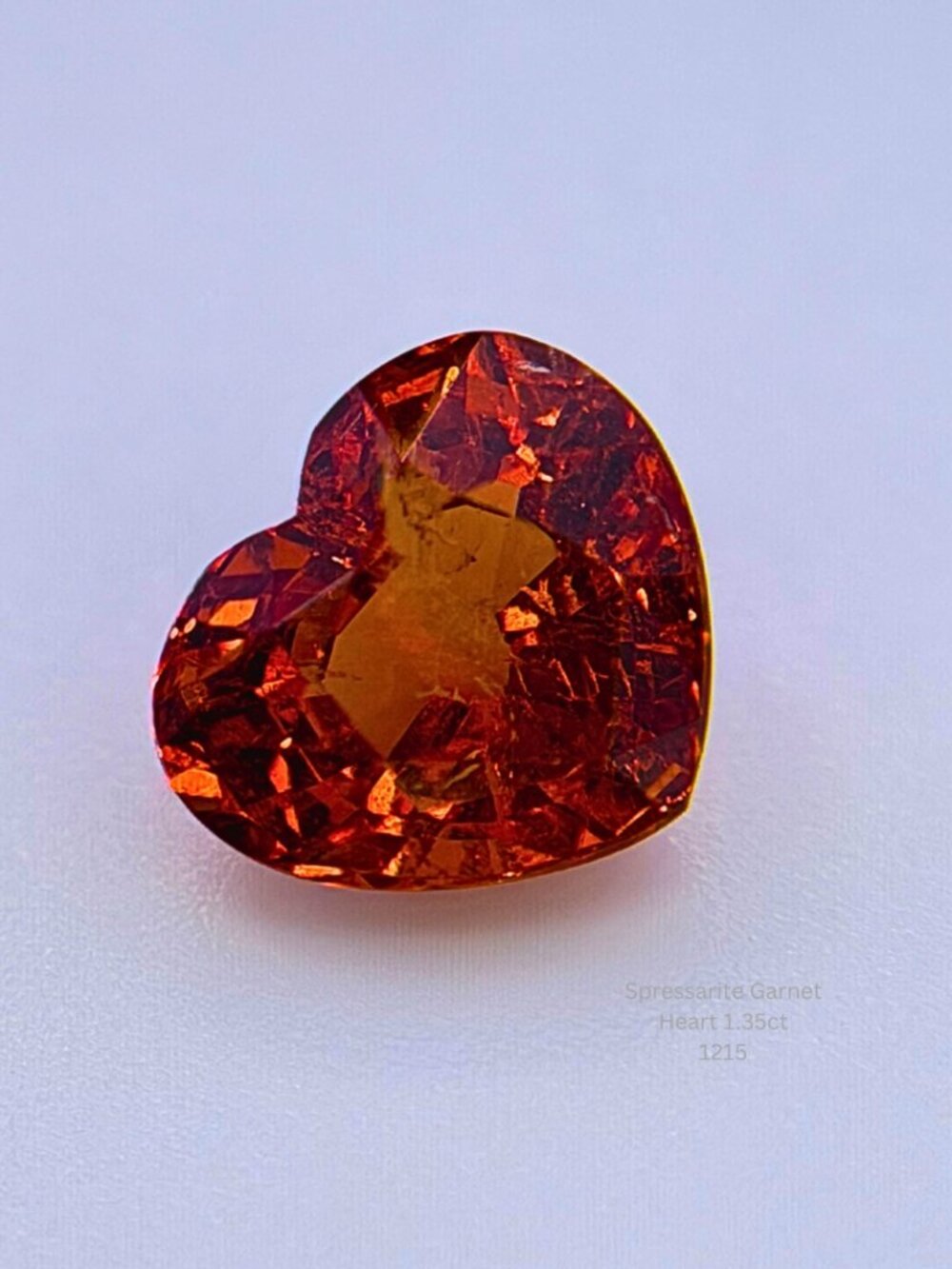 Natural 1.35 Ct Heart Cut Spessartite Garnet Loose Gemstone
